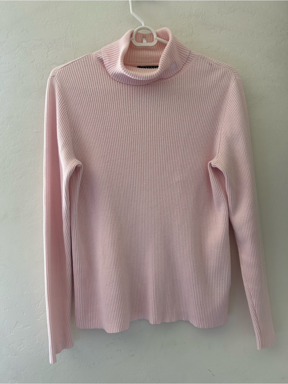Ralph Lauren Light Pink Ribbed Turtleneck Sweater
